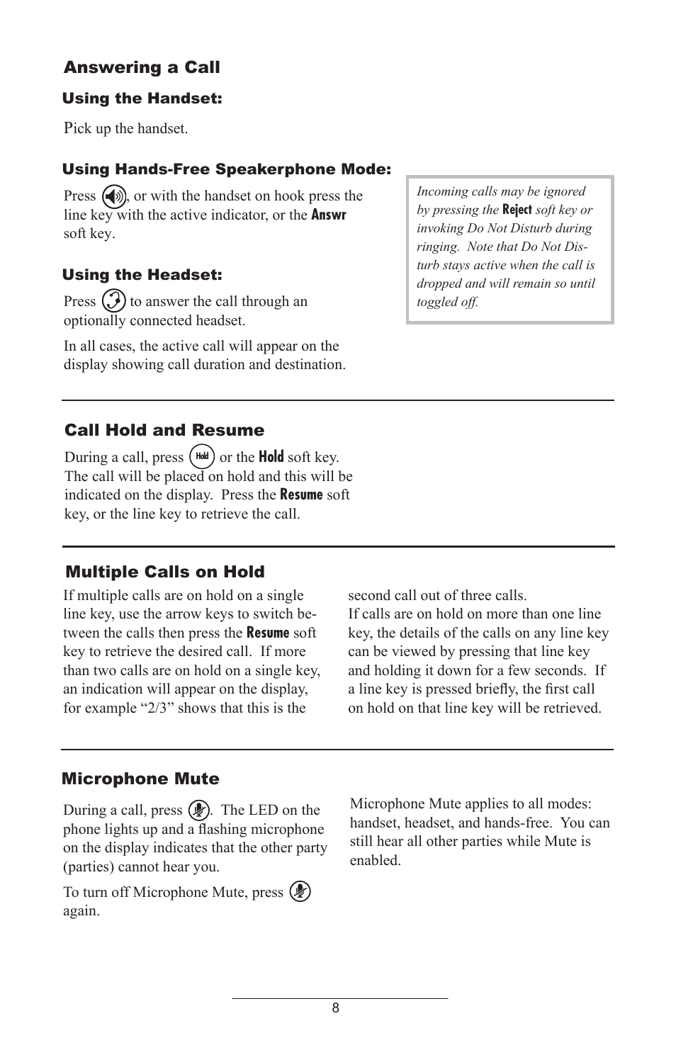 Answering a call | ADTRAN Polycom SoundPoint IP 430 User Manual | Page 11 / 31