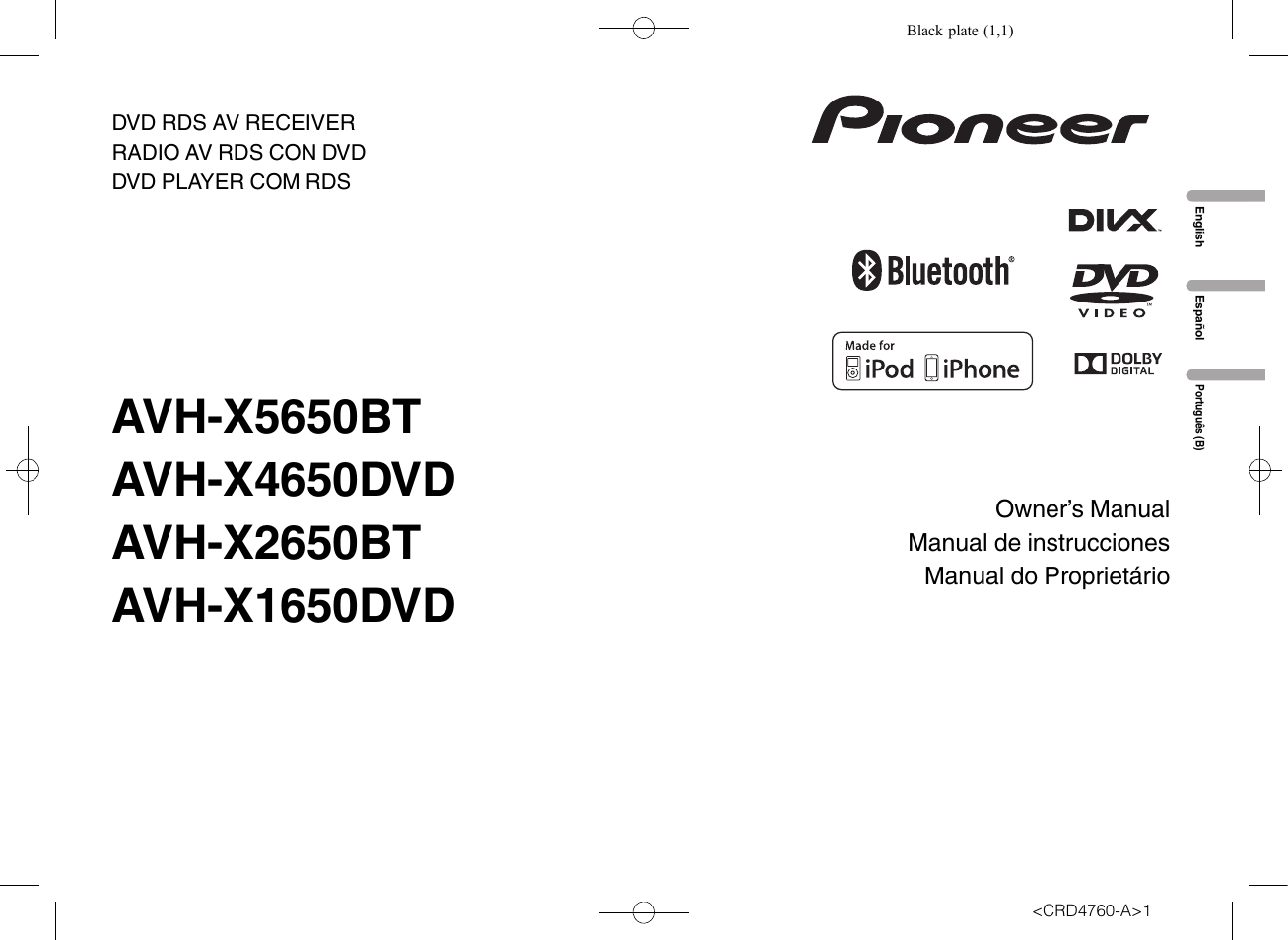 Pioneer AVH-X2650BT User Manual | 200 pages