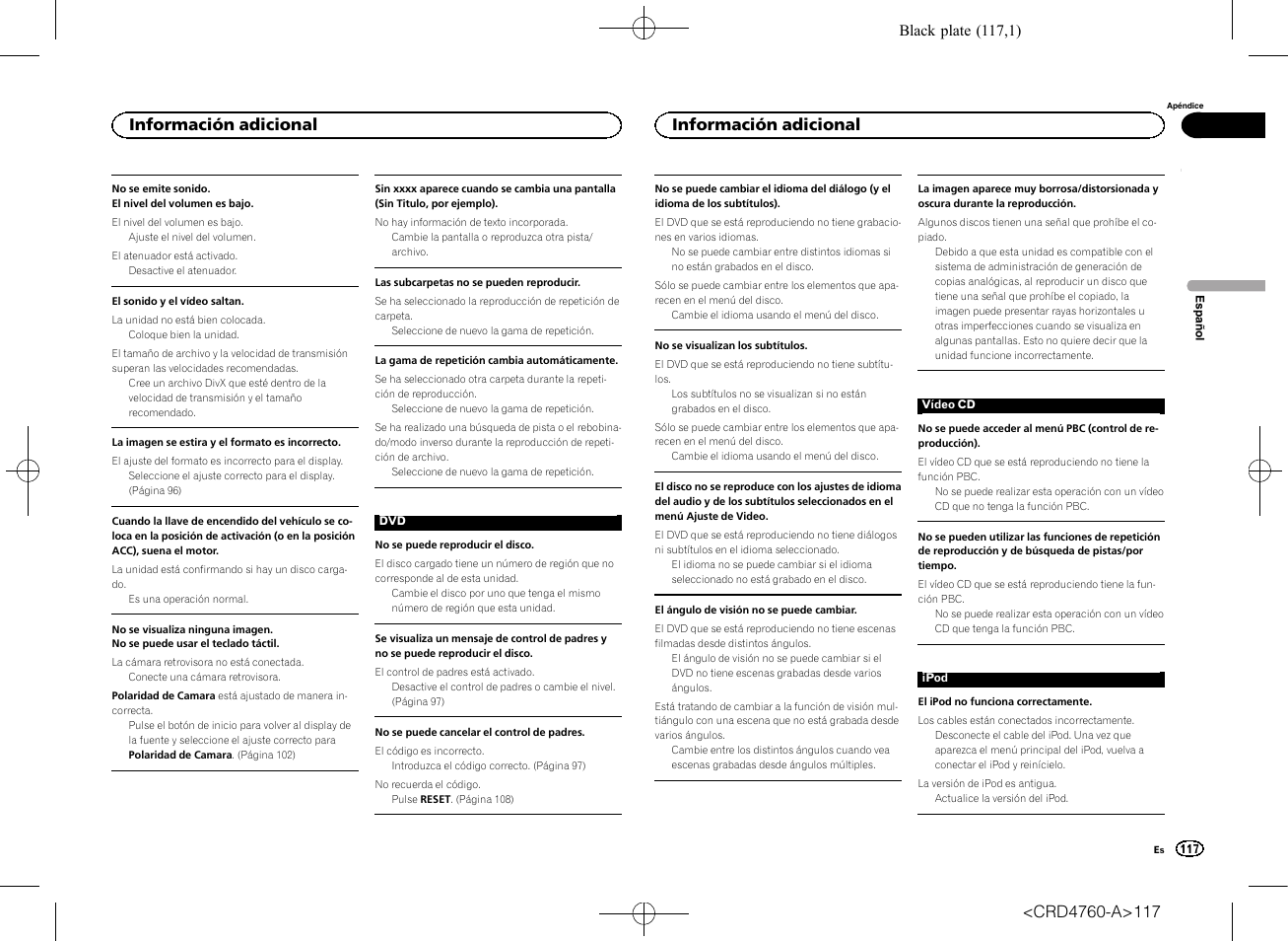 Información adicional | Pioneer AVH-X2650BT User Manual | Page 117 / 200