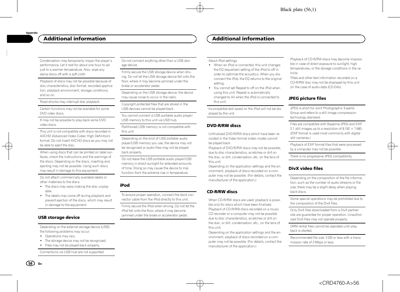 Additional information | Pioneer AVH-X2650BT User Manual | Page 56 / 200