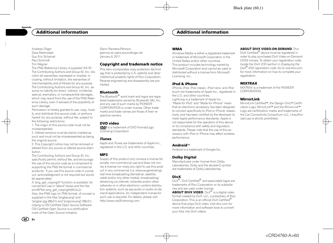 Additional information | Pioneer AVH-X2650BT User Manual | Page 60 / 200