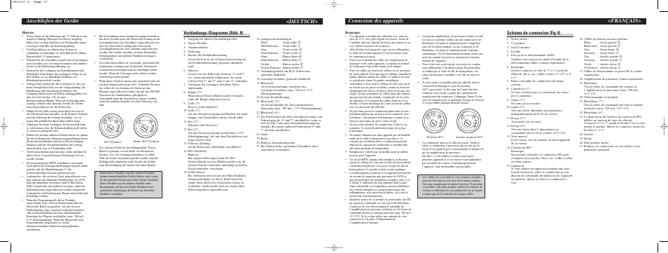 Anschließen der geräte, Deutsch, Français> connexion des appareils | Verbindungs-diagramm (abb. 8), Schéma de connexion (fig. 8) | Pioneer DEH-2700RB User Manual | Page 5 / 6