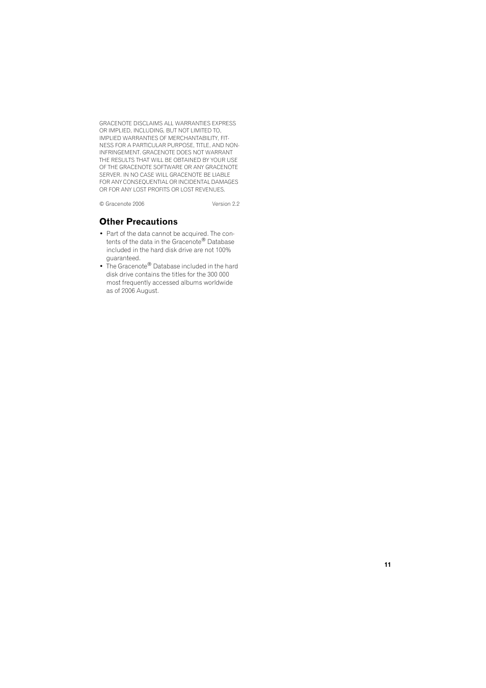 Other precautions | Pioneer AVIC-HD3 RU User Manual | Page 13 / 194