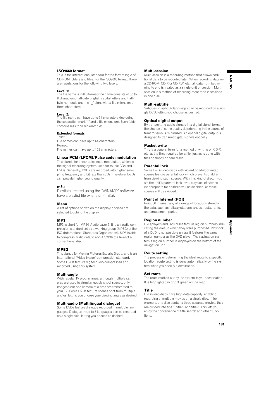 Pioneer AVIC-HD3 RU User Manual | Page 183 / 194