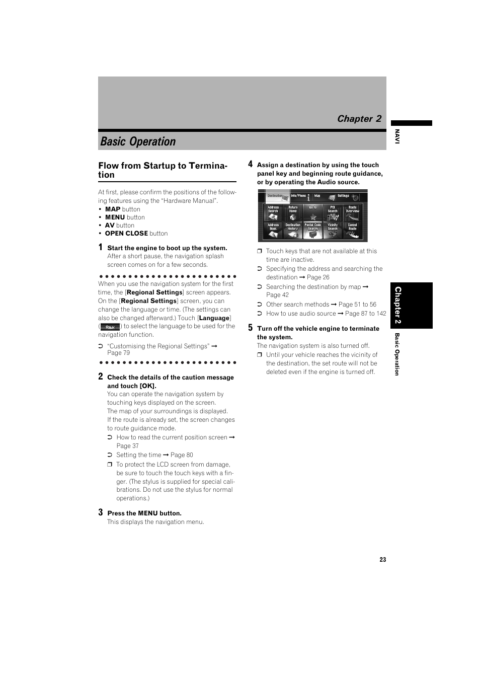 Basic operation, Chapter 2, Flow from startup to termination 23 | Pioneer AVIC-HD3 RU User Manual | Page 25 / 194