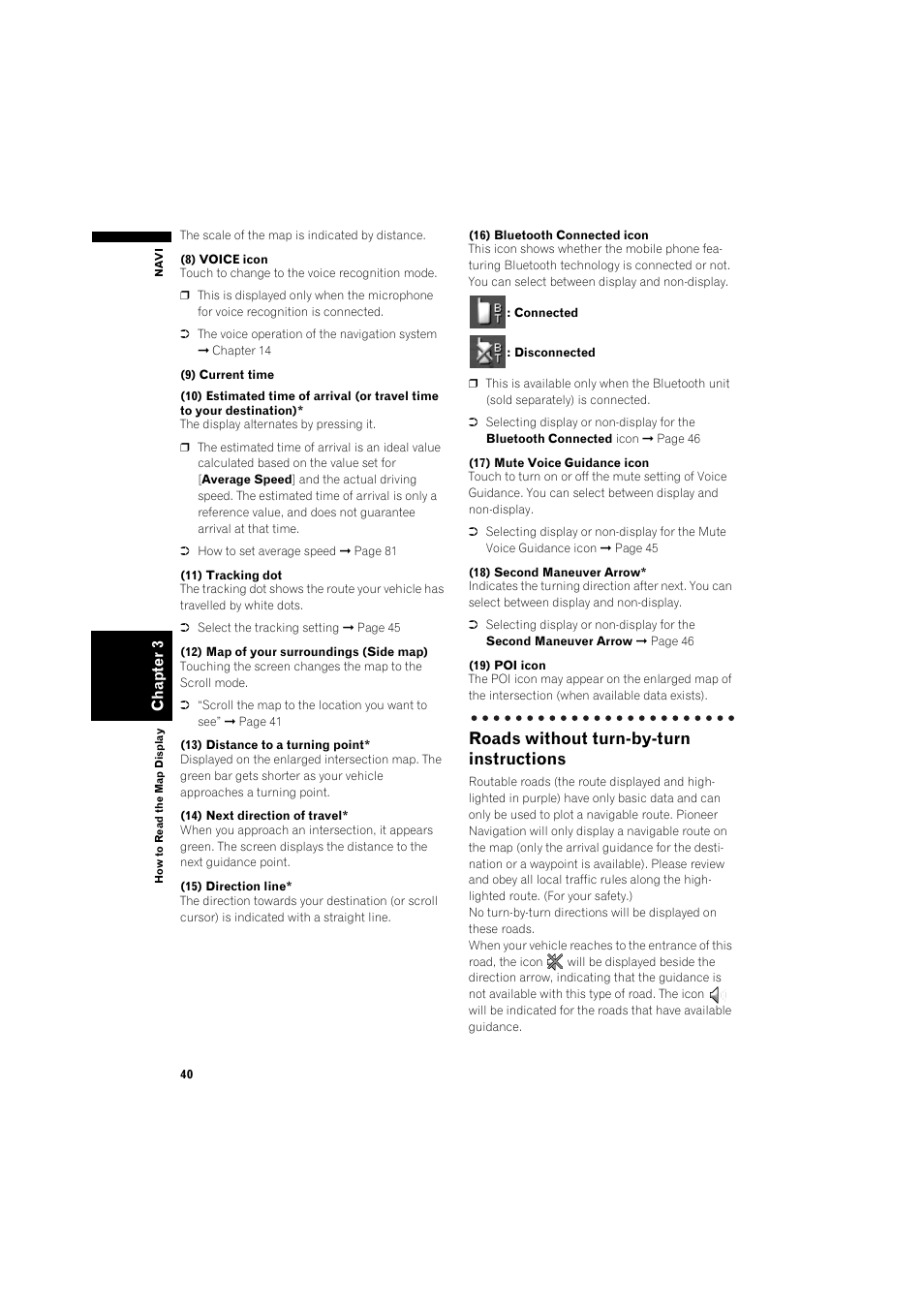 Roads without turn-by-turn instructions 40, Roads without turn-by-turn instructions | Pioneer AVIC-HD3 RU User Manual | Page 42 / 194