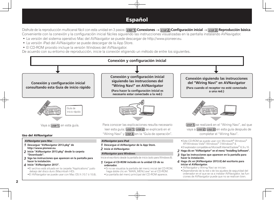 Receptor av, Guía de inicio rápido, Español | Pioneer SC-1223-S User Manual | Page 32 / 44