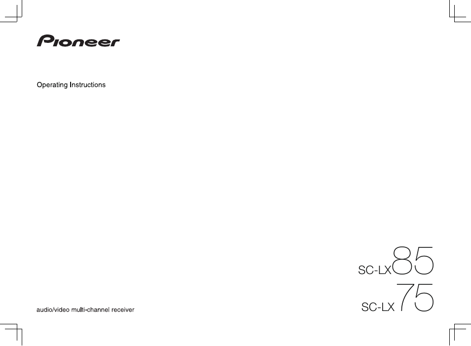 Pioneer SC-LX85 User Manual | 122 pages