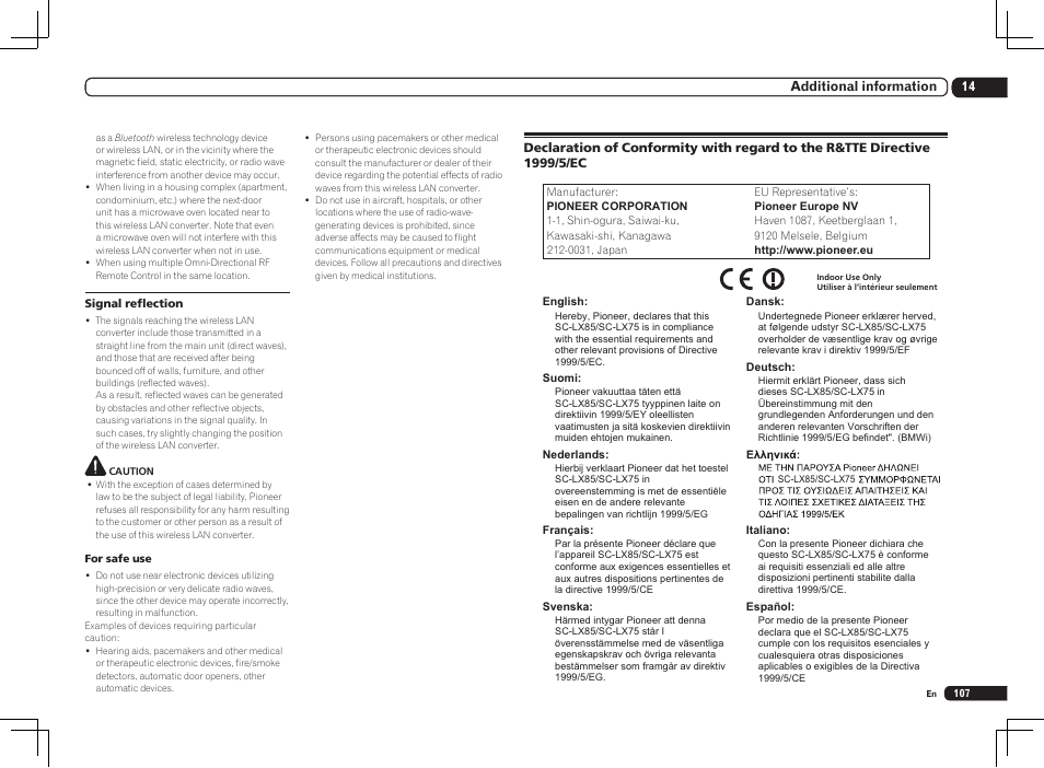 Pioneer SC-LX85 User Manual | Page 107 / 122