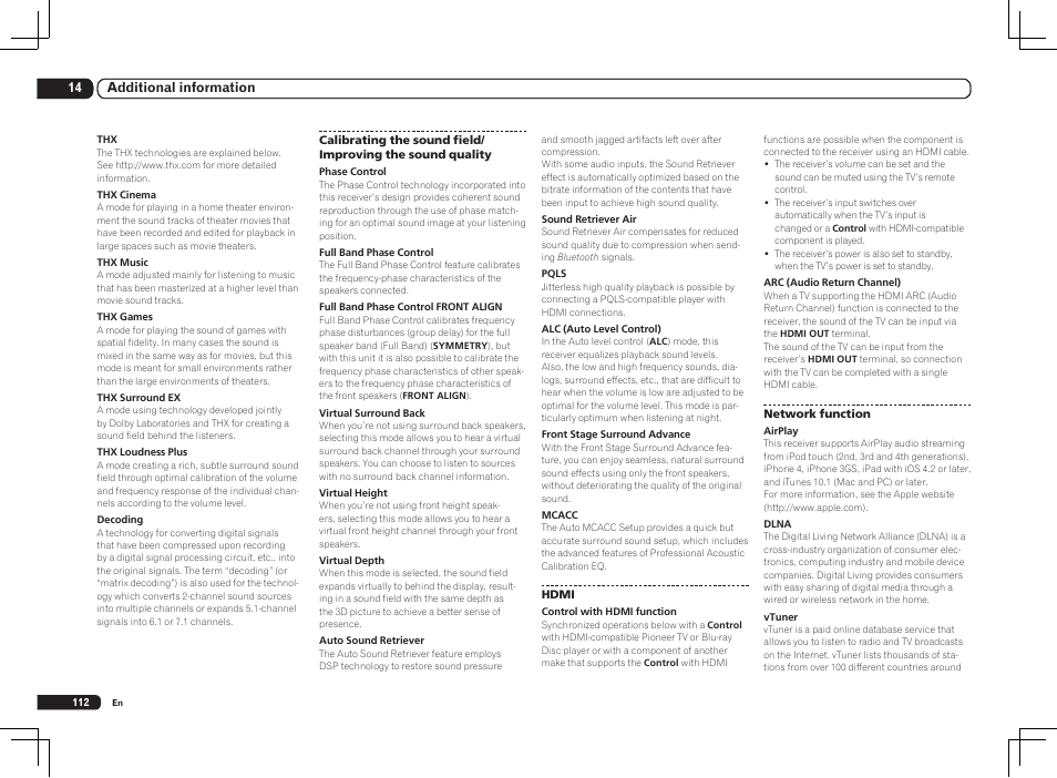 Pioneer SC-LX85 User Manual | Page 112 / 122