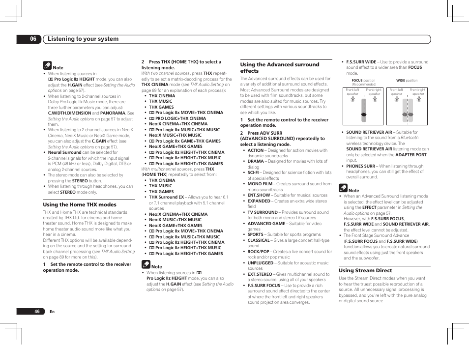 06 listening to your system | Pioneer SC-LX85 User Manual | Page 46 / 122