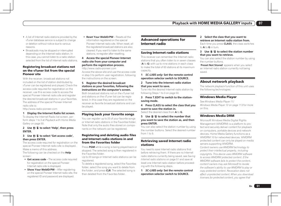 Pioneer SC-LX85 User Manual | Page 51 / 122