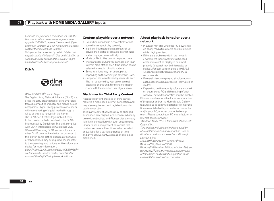 07 playback with home media gallery inputs | Pioneer SC-LX85 User Manual | Page 52 / 122