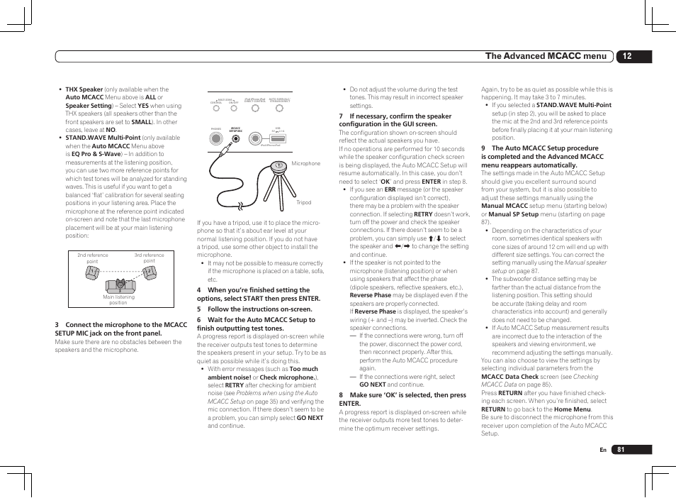 12 the advanced mcacc menu | Pioneer SC-LX85 User Manual | Page 81 / 122