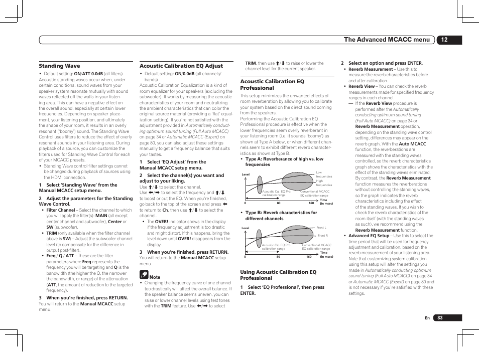 12 the advanced mcacc menu | Pioneer SC-LX85 User Manual | Page 83 / 122