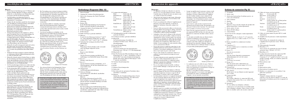 Anschließen der geräte <deutsch, Connexion des appareils <français, Verbindungs-diagramm (abb. 12) | Schéma de connexion (fig. 12) | Pioneer DEH-P7500MP User Manual | Page 7 / 8