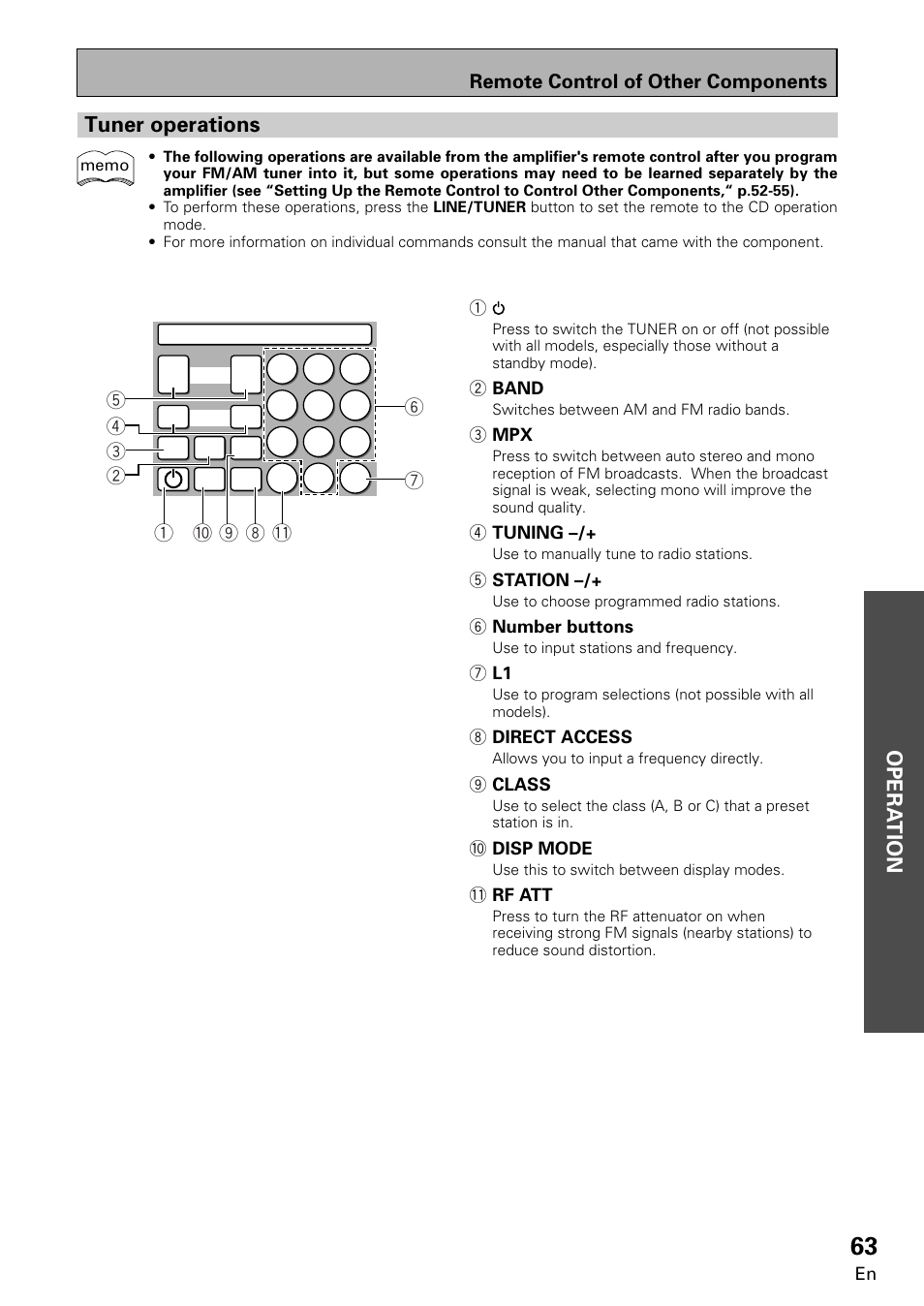 Tuner operations, Opera tion opera tion | Pioneer VSA-E08 User Manual | Page 63 / 78