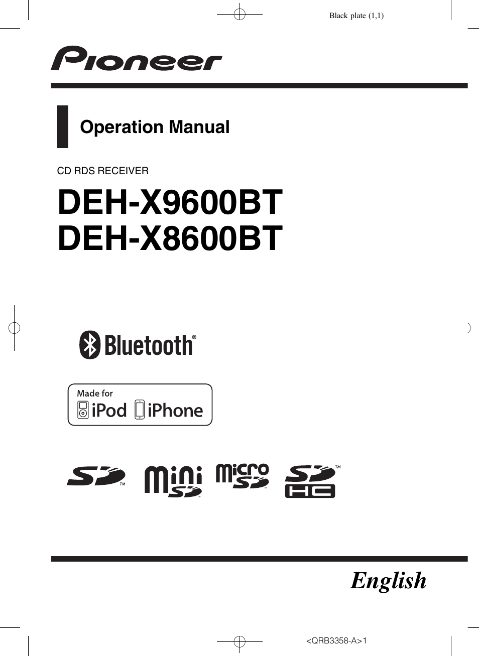 Pioneer DEH-X8600BT User Manual | 40 pages