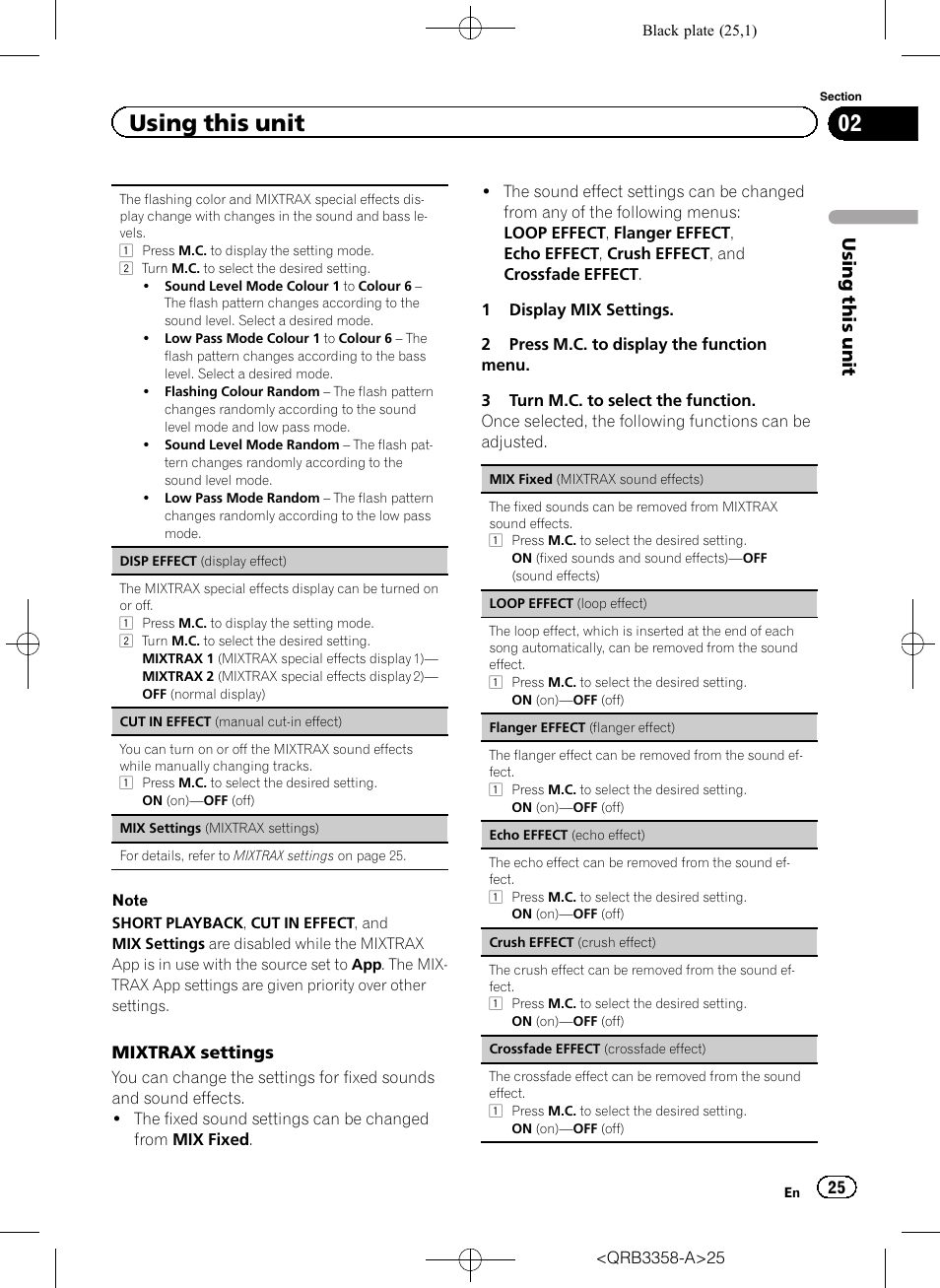Using this unit | Pioneer DEH-X8600BT User Manual | Page 25 / 40