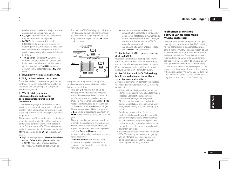 03 basisinstellingen | Pioneer VSX-1021 User Manual | Page 105 / 156