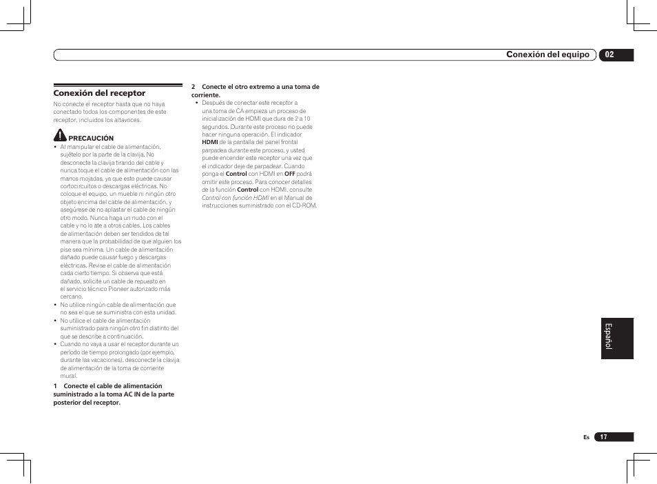 Conexión del receptor | Pioneer VSX-1021 User Manual | Page 125 / 156