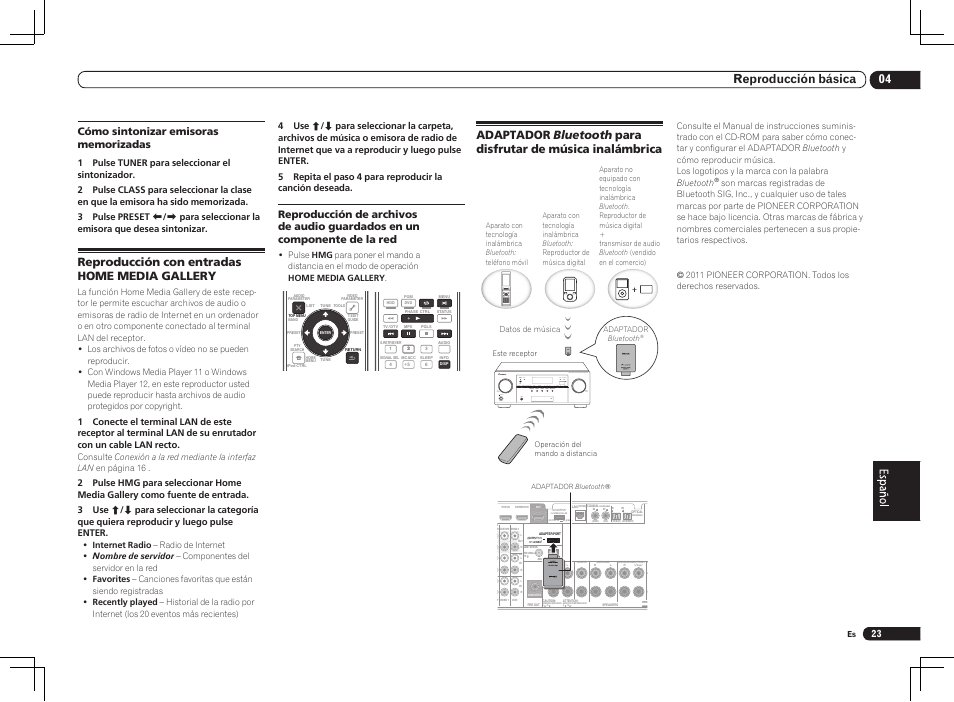 04 reproducción básica, Reproducción con entradas home media gallery | Pioneer VSX-1021 User Manual | Page 131 / 156