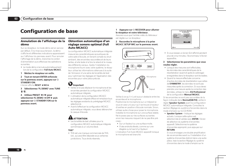 Configuration de base, 03 configuration de base, Annulation de l’affichage de la démo | Pioneer VSX-1021 User Manual | Page 38 / 156