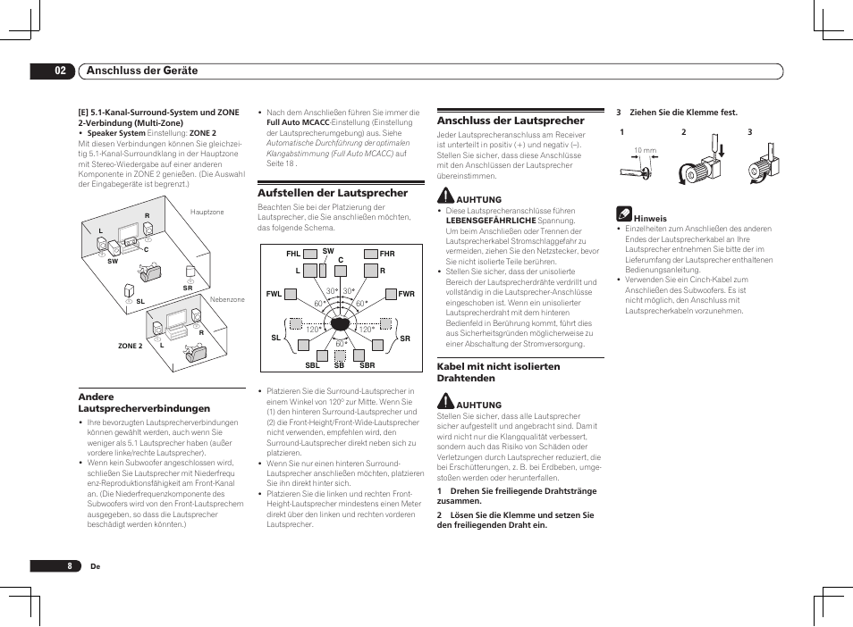 02 anschluss der geräte | Pioneer VSX-1021 User Manual | Page 50 / 156