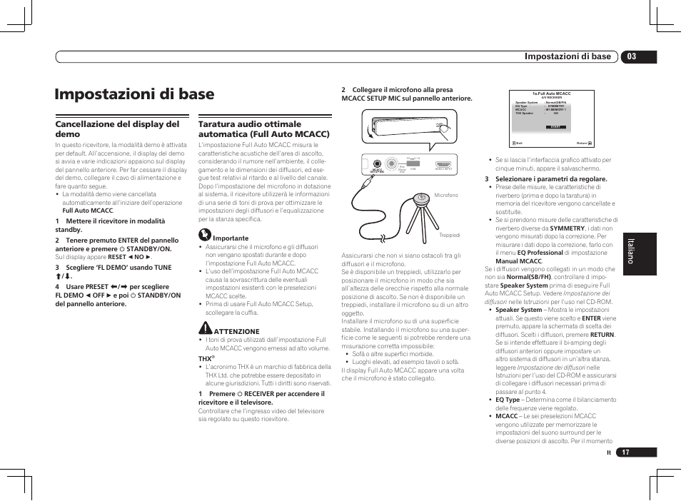 Impostazioni di base, 03 impostazioni di base, Cancellazione del display del demo | Pioneer VSX-1021 User Manual | Page 81 / 156