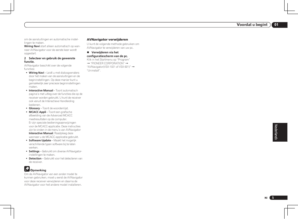 01 voordat u begint | Pioneer VSX-1021 User Manual | Page 91 / 156
