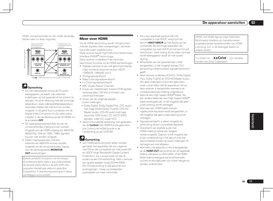 Meer over hdmi, 02 de apparatuur aansluiten | Pioneer VSX-1021 User Manual | Page 97 / 156