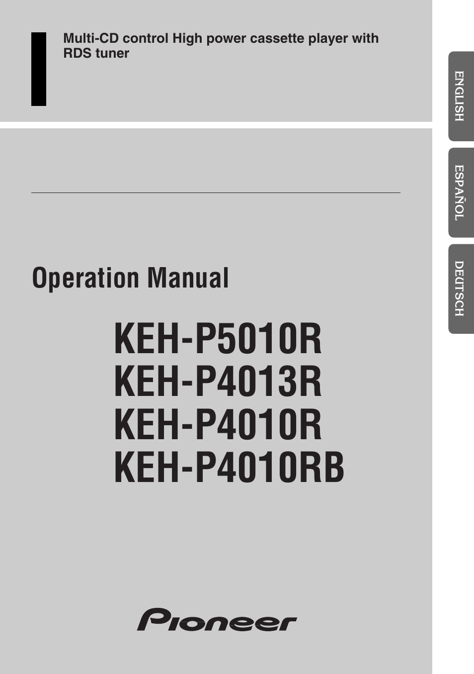 Pioneer KEH-P4010R User Manual | 100 pages