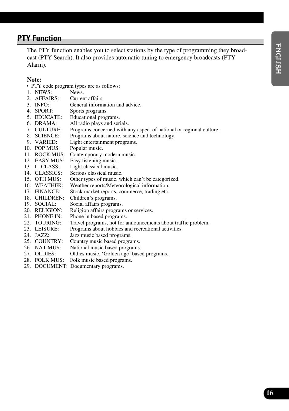 Pty function | Pioneer KEH-P4010R User Manual | Page 17 / 100