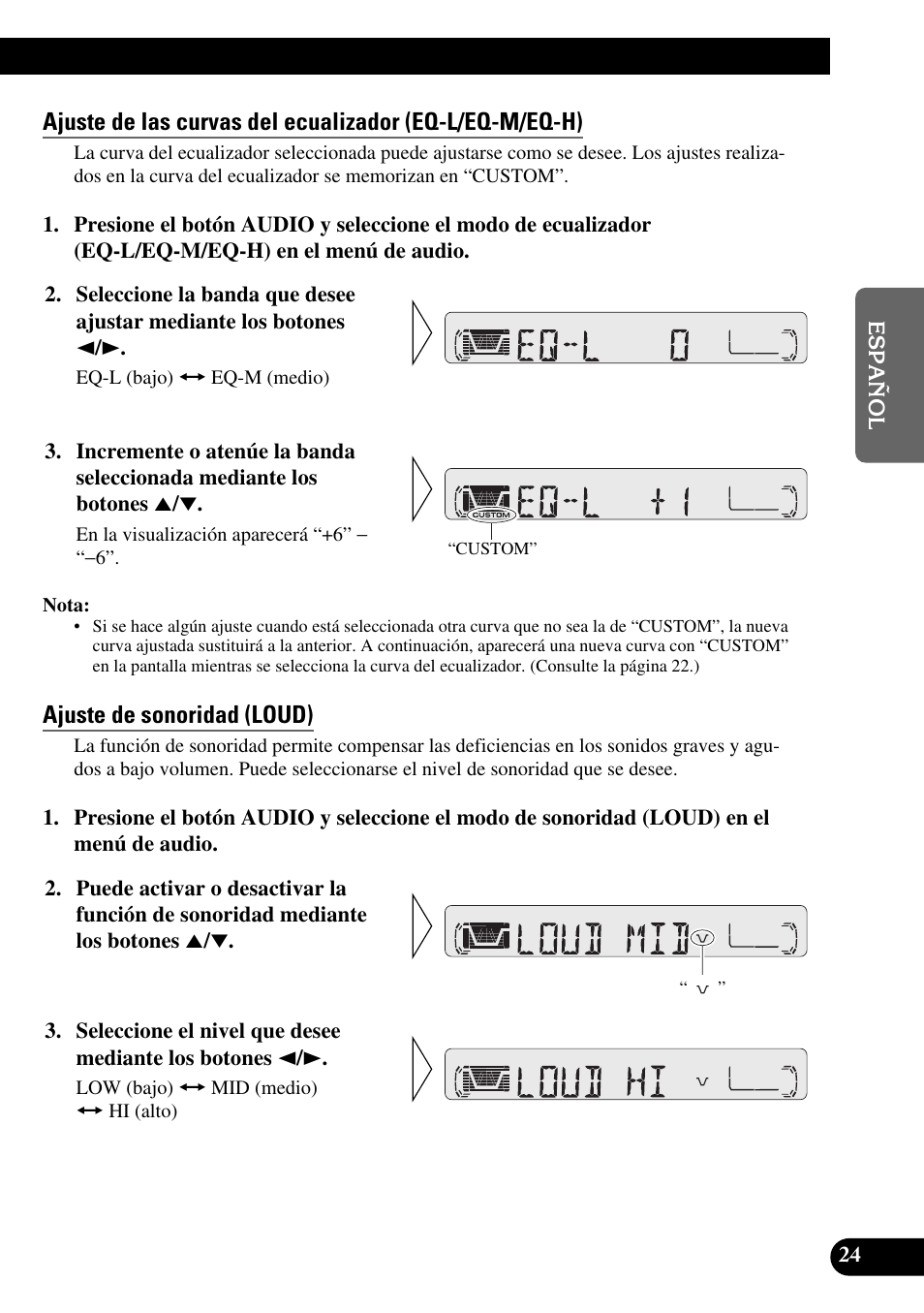 Ajuste de sonoridad (loud) | Pioneer KEH-P4010R User Manual | Page 57 / 100
