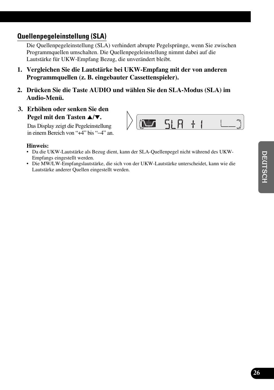 Quellenpegeleinstellung (sla) | Pioneer KEH-P4010R User Manual | Page 91 / 100
