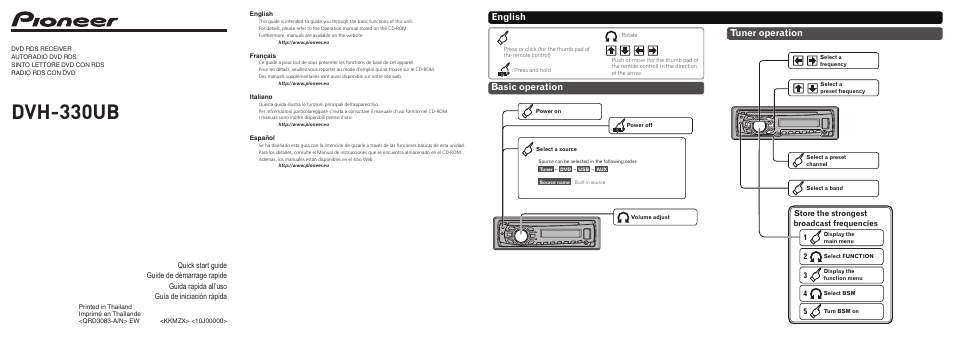 Pioneer DVH-330UB User Manual | 8 pages
