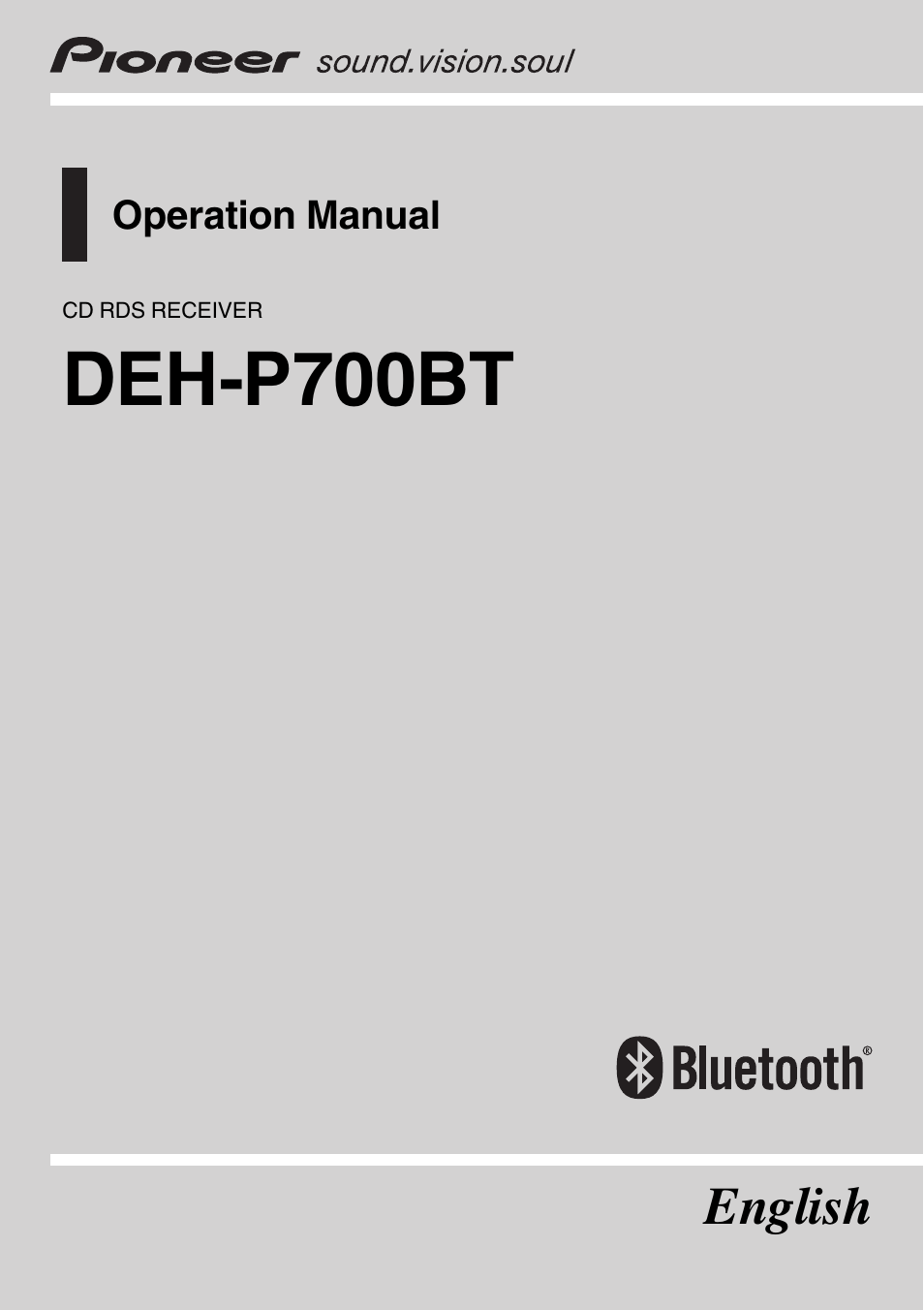 Pioneer DEH-P700BT User Manual | 72 pages