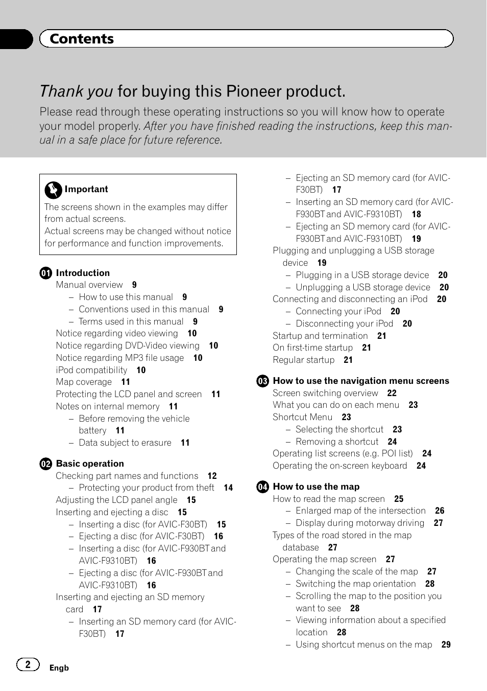 Pioneer AVIC-F9310BT User Manual | Page 2 / 208
