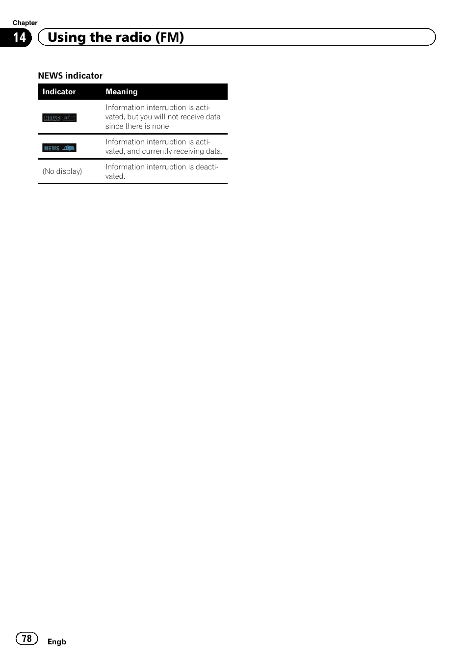 14 using the radio (fm) | Pioneer AVIC-F9310BT User Manual | Page 78 / 208