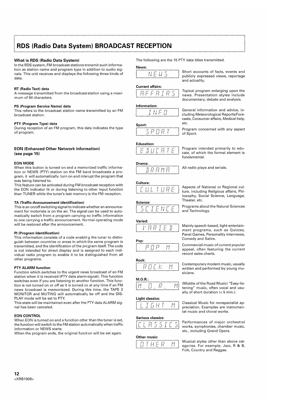 Pioneer SX-209RDS User Manual | Page 12 / 20