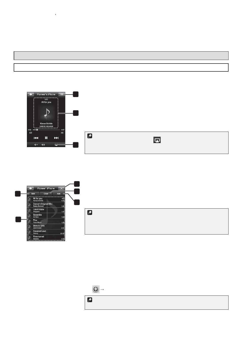Using push player to play music on a mobile device, When using an iphone/ipod touch | Pioneer XW-SMA1-W User Manual | Page 5 / 8