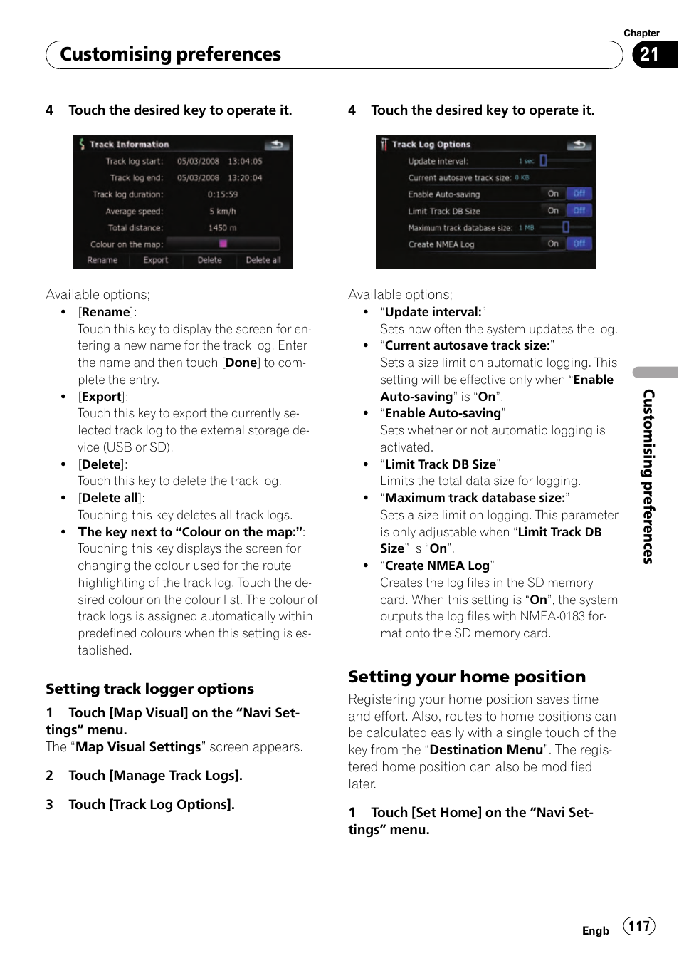 Setting your home position 117, Setting your home po, Customising preferences | Setting your home position | Pioneer AVIC-F910BT User Manual | Page 117 / 170