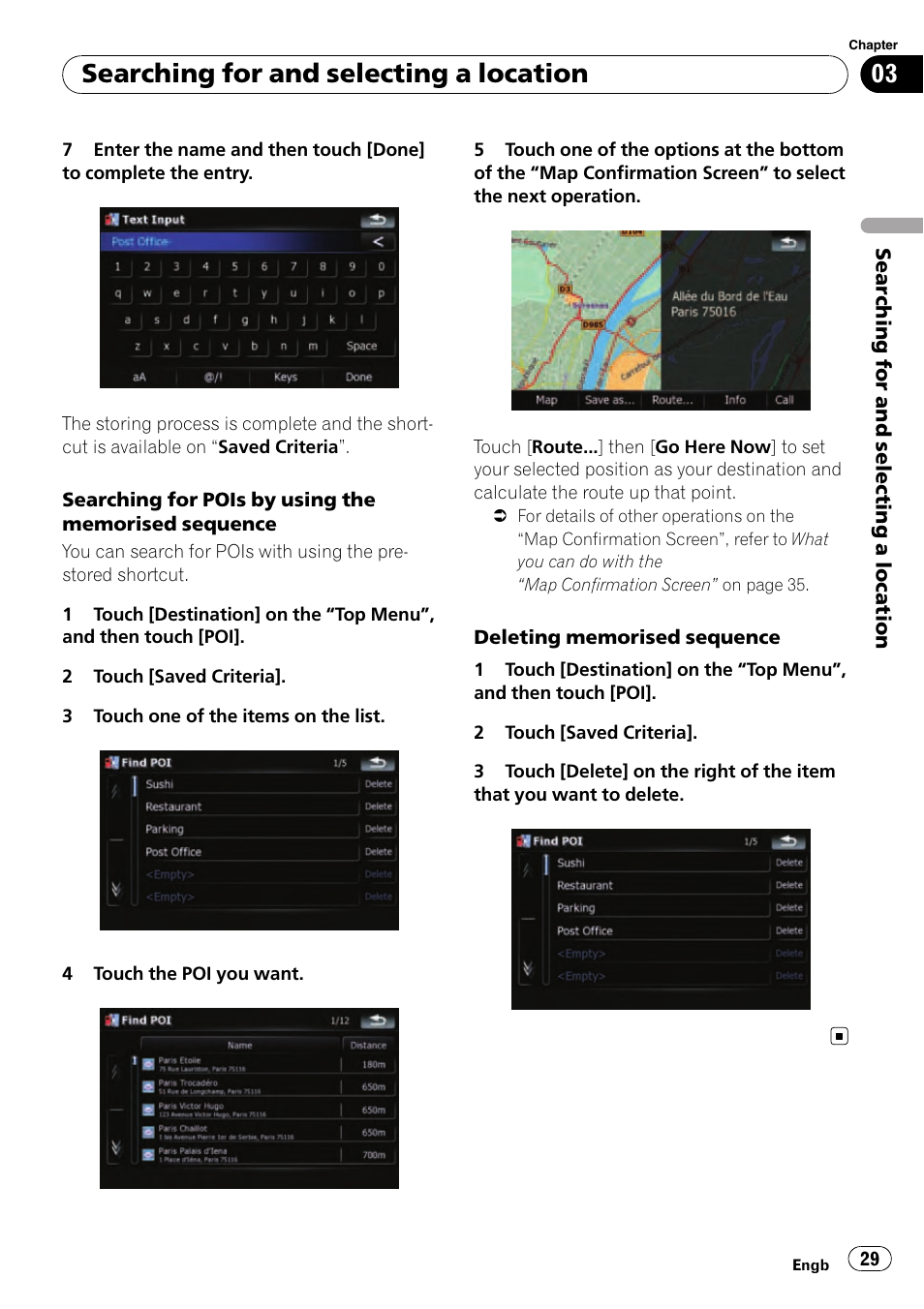 Searching for and selecting a location | Pioneer AVIC-F910BT User Manual | Page 29 / 170