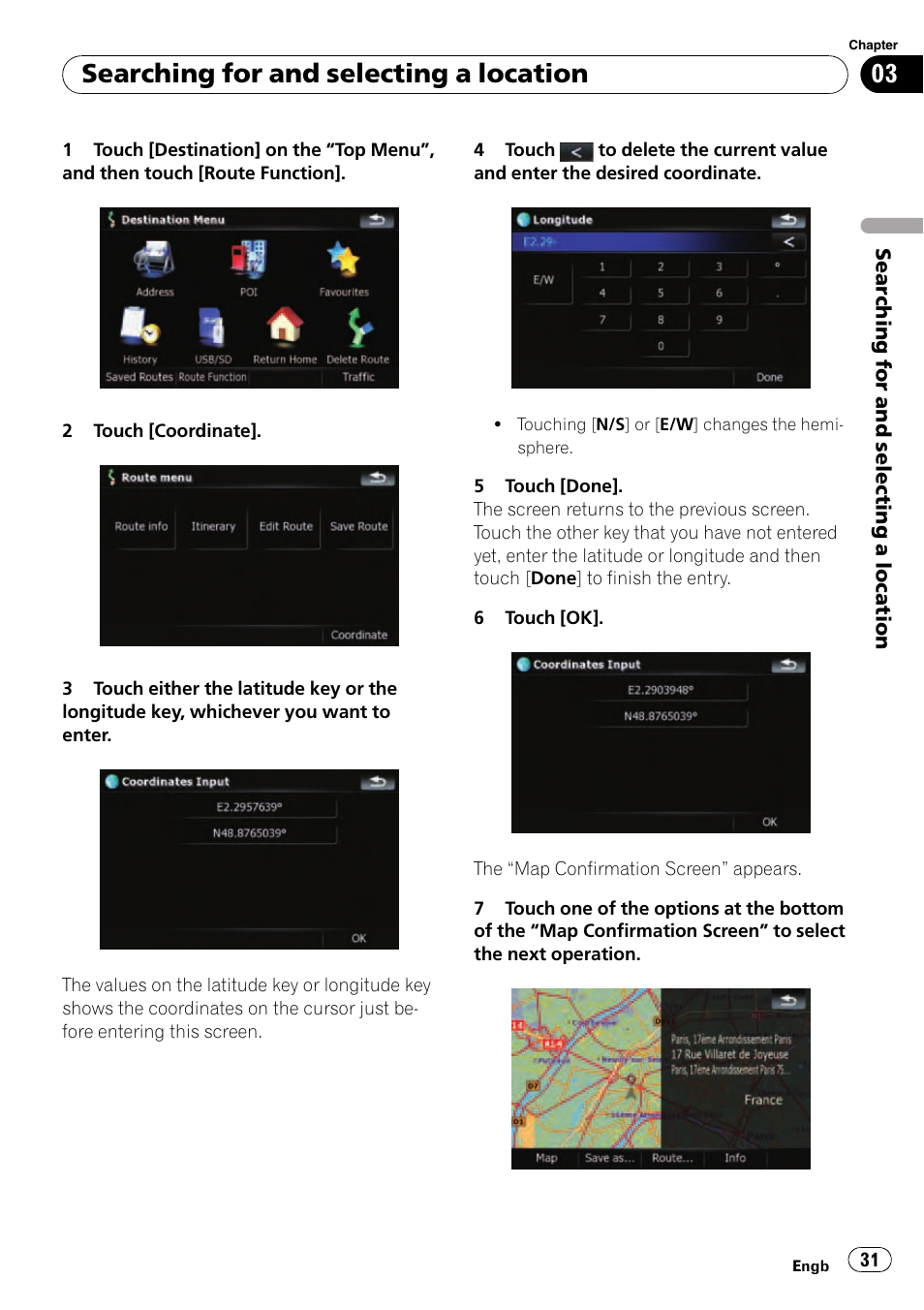 Searching for and selecting a location | Pioneer AVIC-F910BT User Manual | Page 31 / 170