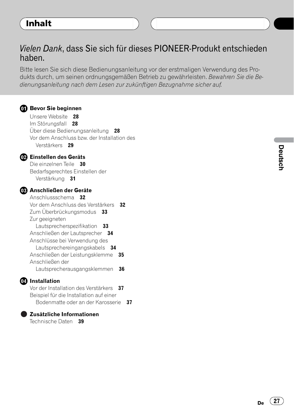 Pioneer GM-5400T User Manual | Page 27 / 96