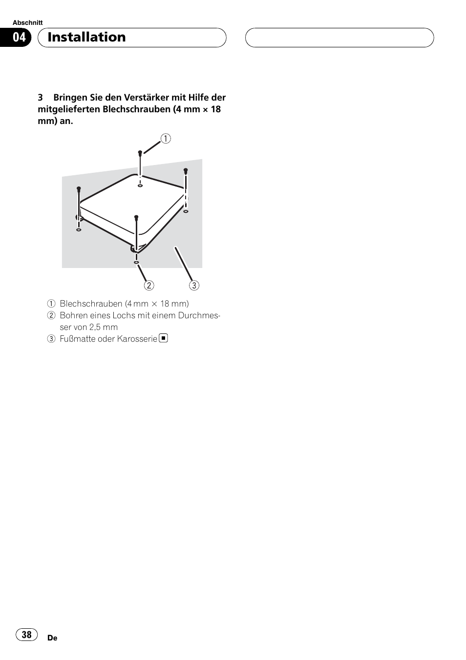 Installation | Pioneer GM-5400T User Manual | Page 38 / 96