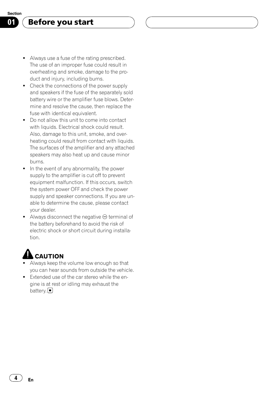Before you start | Pioneer GM-5400T User Manual | Page 4 / 96