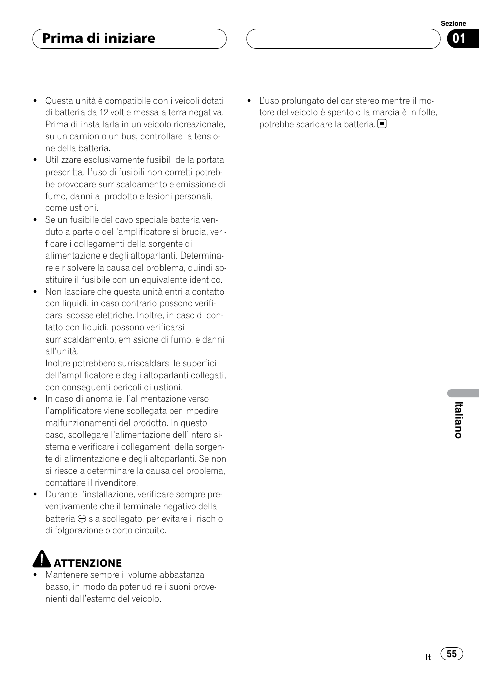 Prima di iniziare | Pioneer GM-5400T User Manual | Page 55 / 96