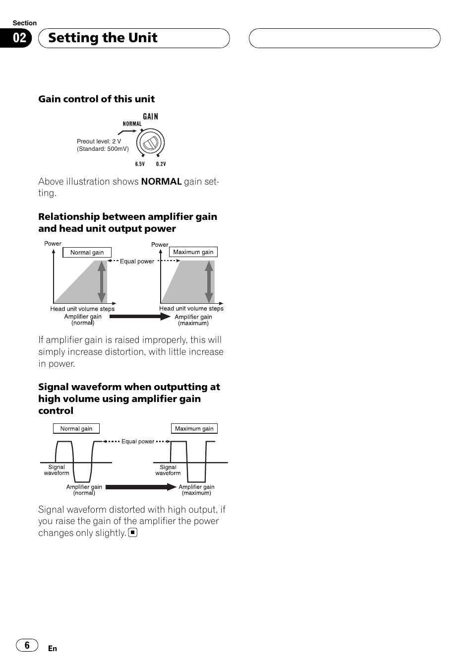 Setting the unit | Pioneer GM-5400T User Manual | Page 6 / 96