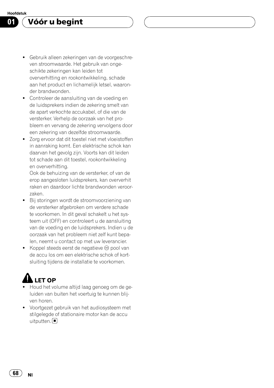 Vóór u begint | Pioneer GM-5400T User Manual | Page 68 / 96